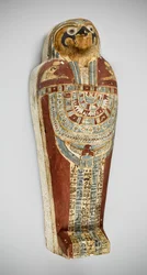 とうもろこしミイラ、紀元前332-150年（木、粘土、砂、とうもろこし、リネン）