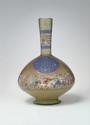 エナメルと金箔を施した瓶 1270～99年頃（ガラス