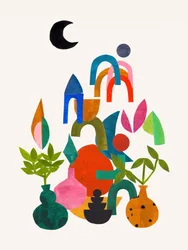 カラフルな抽象静物画