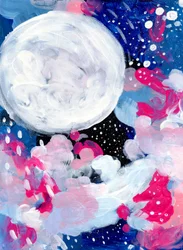 夢のようなピンクの夜空