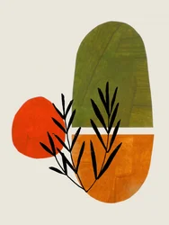 鮮やかな植物の抽象画
