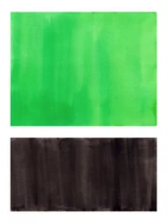 鮮やかな緑と黒の抽象画