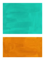 鮮やかなティールとオレンジのブロック