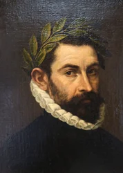 「アロンソ・エルシーリャ・イ・ズニガの詩人の肖像」、c1576-c1578