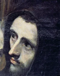 1323年の伝説、フランシスコ会の修道士の詳細、4486のキャンバスの詳細に1586-88の油彩