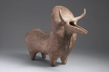 ゼブ牛（テラコッタ）の形のアムラッシュライトン