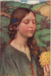 花束、「The Book of Old English Songs and Ballads」のイラスト、Hodder and Stoughton発行、1910年頃（カラーリソ）