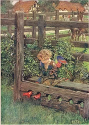 Stodder and Houghton発行の「The Book of Old English Songs and Ballads」のイラスト、1910年頃（カラーリソ）