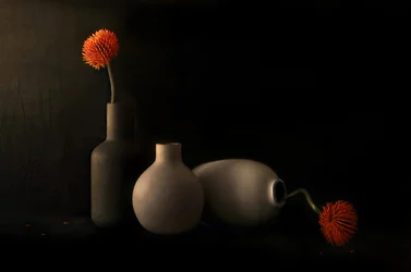 オレンジの花の静物画