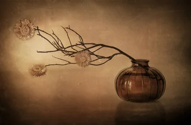 素朴な花瓶の静物画
