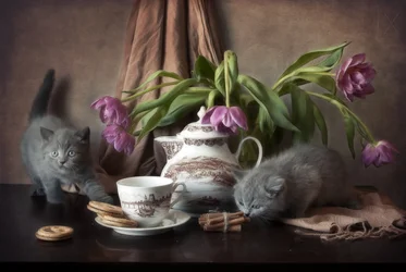 ほっこり子猫のお茶の時間