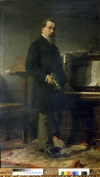 Amilcare Ponchielli (1834 - 1886)。イタリアの作曲家。絵画：エレウテリオ・パリアーノ