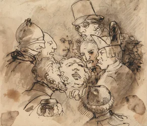 Grupo de cabeças de caricatura