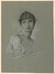 デッサン、若い女性の肖像画、1885年頃