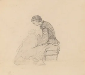読書する少女の習作、c。 1858年。