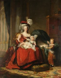 フランス語：Marie-Antoinette de Lorraine-Habsbourg, reine de France et ses enfants マリー・アントワネット・ド・ロレーヌ＝ハブスブール、フランス王妃とその子供たち