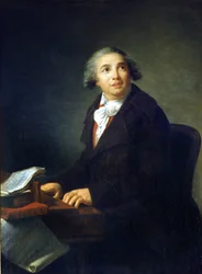 Giovanni Paisiello (or Paesiello) (1740 - 1816), イタリアの作曲家 Marie Elisabeth Louise Vigee Le brun (or Vigee-Lebrun or Vigee Lebrun) (1755 - 1842) の絵画 ミラノ・スカラ座美術館。