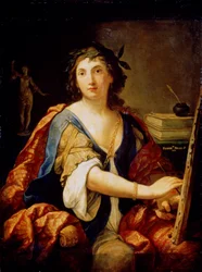 絵画の寓意、自画像、1658年