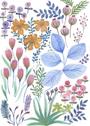 春の花、2017年（水彩画）