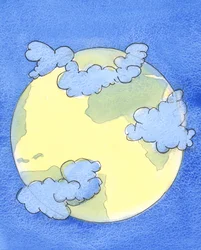 密な雲が戦争のある地球の部分を覆っているようで、2004年に多くの人々を神から切り離しました（紙にw - c）
