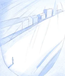 人の人生は、何もない通りのように、神の輝かしい建物が生まれる準備ができているように、前に伸びています（人がフェンスを建てたり、私的な野心を持っていない場合）、2001年（紙にw - c）