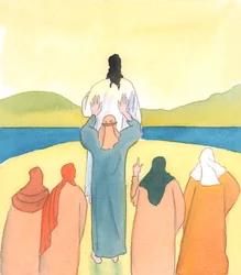 それぞれの司祭は私たちにとって『もう一人のキリスト』であるべきだ。しかし、私たちは司祭から不当な扱いを受けても驚いてはならない」2005年（紙に水彩）