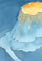 2003年、大きな山のある地球の地球を見ました（紙にw - c）