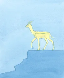 彼の優雅さと美しさにおいて、神はガゼルのように平野の跳躍する生き物のようです：見るのに絶妙で、あらゆる行為と動きで優雅で、最小の叫びや混乱に迅速に対応しますが、