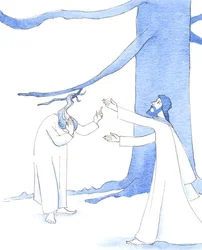 イエスは困っている友人を真っ先に助けるだろう, 2005 (紙に水彩)