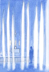 祝福された秘跡でキリストの前に祈りに行く人は、2001年に黙って崇拝している天使たちの中に身を置きます（紙にw - c）