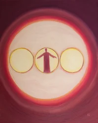 祝福された三位一体は、2003年に神の人であるキリストを中心としたトリプルライトとして見ることができます（船内の油）