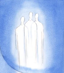 聖三位一体、一人の神、三人の人は、2002年にまばゆいばかりの素晴らしさでクリスチャンの魂の中に住んでいます（紙にw - c）
