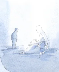 メアリーとの関係を説明するために、私は小さな子供が騒々しく引っ張っているのを見ましたが、それでも慰めを受けています。もう一人の子供は、誇りを持って信頼できず、距離を保っていたので、彼女の助けを欠いていました。