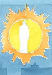 2003年、人間の心臓の中心にある「神の形のくぼみ」について聞いた（紙にw - c）