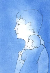 誰かが子供のように休むとき、父の抱擁の中で、祈りの中で、その人はその組合の親密さのために正確に「見る」ことができません、2002年（紙にw - c）