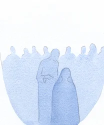 子供イエスが神殿で発見されたとき、彼は前かがみになり、彼の仕事がすでに始まっていることを彼の聖母に（無限の親切で）静かに説明しました。、2001年（紙にw - c）