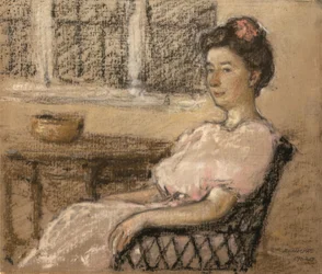 ピンクの服を着た女性、1902年。
