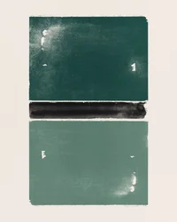 落ち着いた緑の抽象画