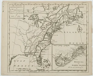 J.ギブソンによって刻まれた北アメリカの英国政府の地図