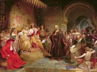1843年の女王の前のコロンバス