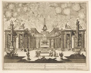 Vuurwerk in Moskou bij de viering van het einde van de Russisch-Turkse Oorlog、1775 (Act III) ロシアとオスマン ポルテの間で締結された平和の祝典の際に、皇帝陛下の前で発射された花火の表現 (シリーズ)