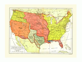 アメリカ合衆国、c1910sの成長マップ。