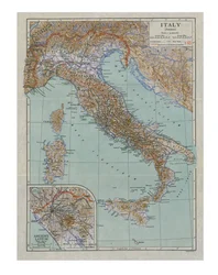 古代イタリアの地図、c1910s。