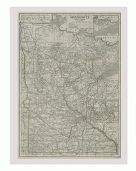 米国ミネソタ州の地図、c1900年代。
