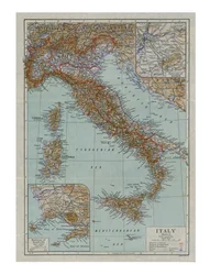 現代イタリアの地図、c1910s。