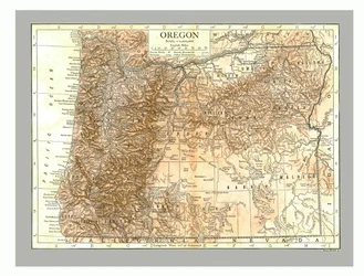 オレゴン州の地図、c1910。