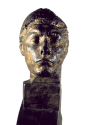 "アポロの頭"。ブロンズ彫刻：Antoine Bourdelle (1861-1929)