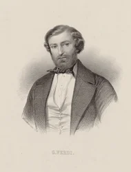 作曲家ジュゼッペ・ヴェルディの肖像 1813-1901 年、1860 年頃。