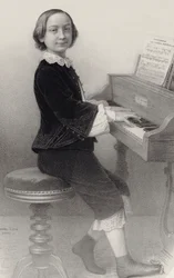 ヴァイオリニストで作曲家のアンリケッテン1848-1883の肖像。