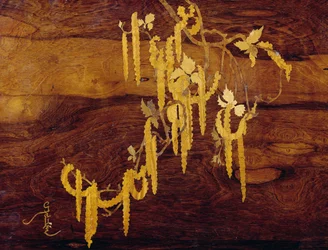 植物をモチーフにした象嵌細工 エミール・ガレ（1846-1904）作 アールヌーボー様式ネストテーブル（1900年頃） ディテール フランス 20世紀